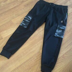 Aeropostale Men’s Joggers - Size L– Black w/Camo Accent Pockets – Good Condition